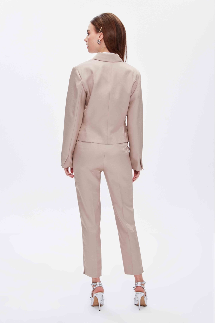 SHINY FABRIC SHIRT WITH STONE BUTTONS - 3
