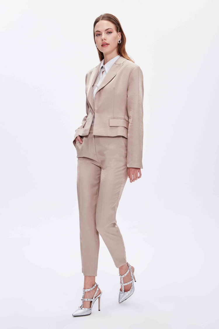 SHINY FABRIC SHIRT WITH STONE BUTTONS - 2