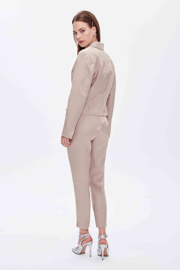 SHINY FABRIC SHIRT WITH STONE BUTTONS - 4
