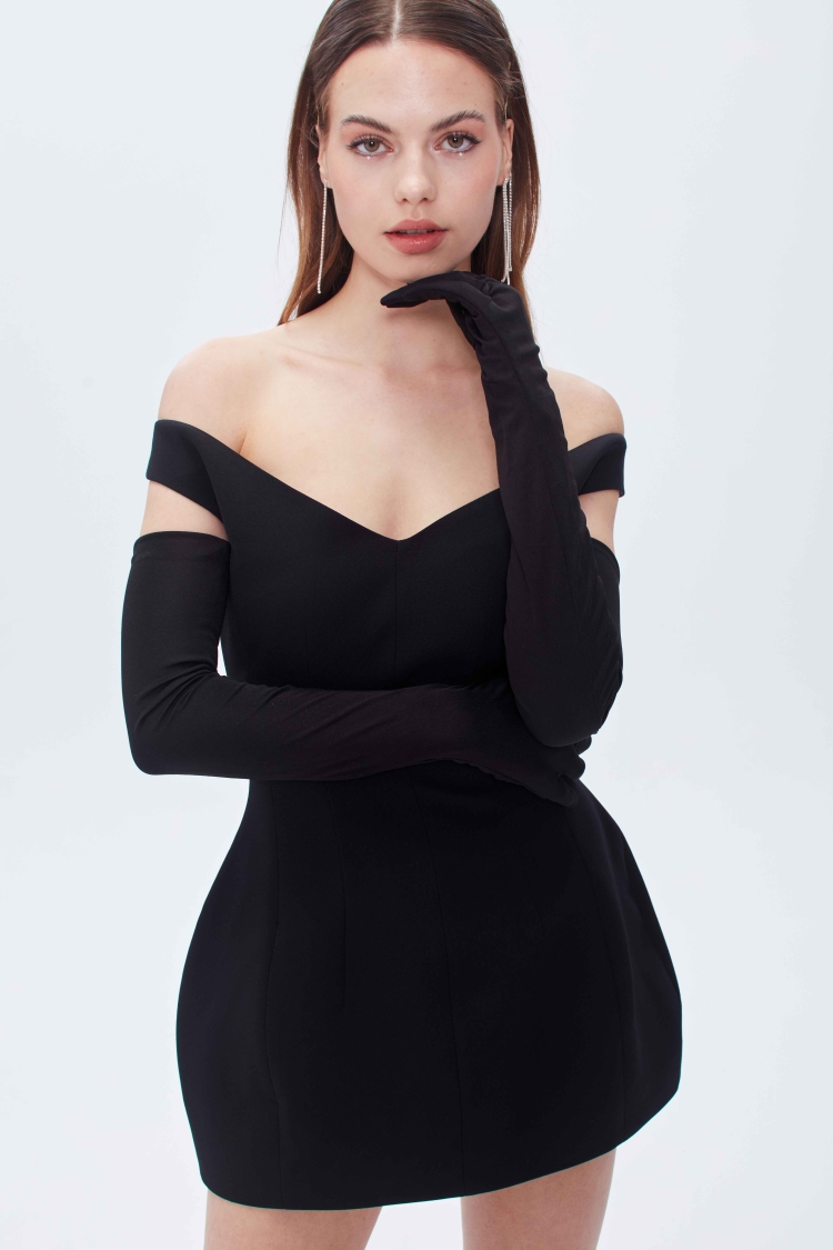 OFF-SHOULDER FITTED MINI DRESS - 5