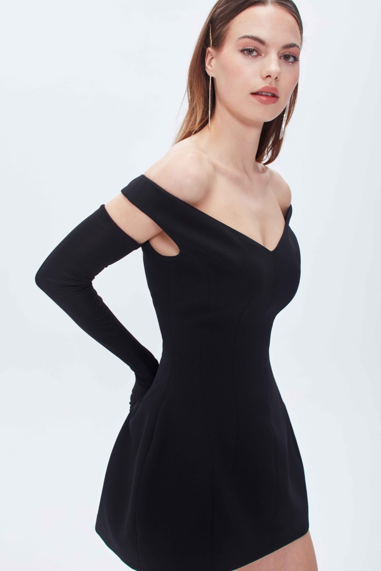 OFF-SHOULDER FITTED MINI DRESS - 7