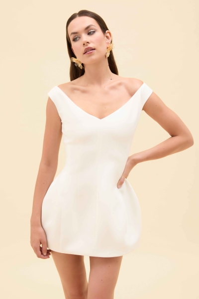 OFF-SHOULDER FITTED MINI DRESS - 9