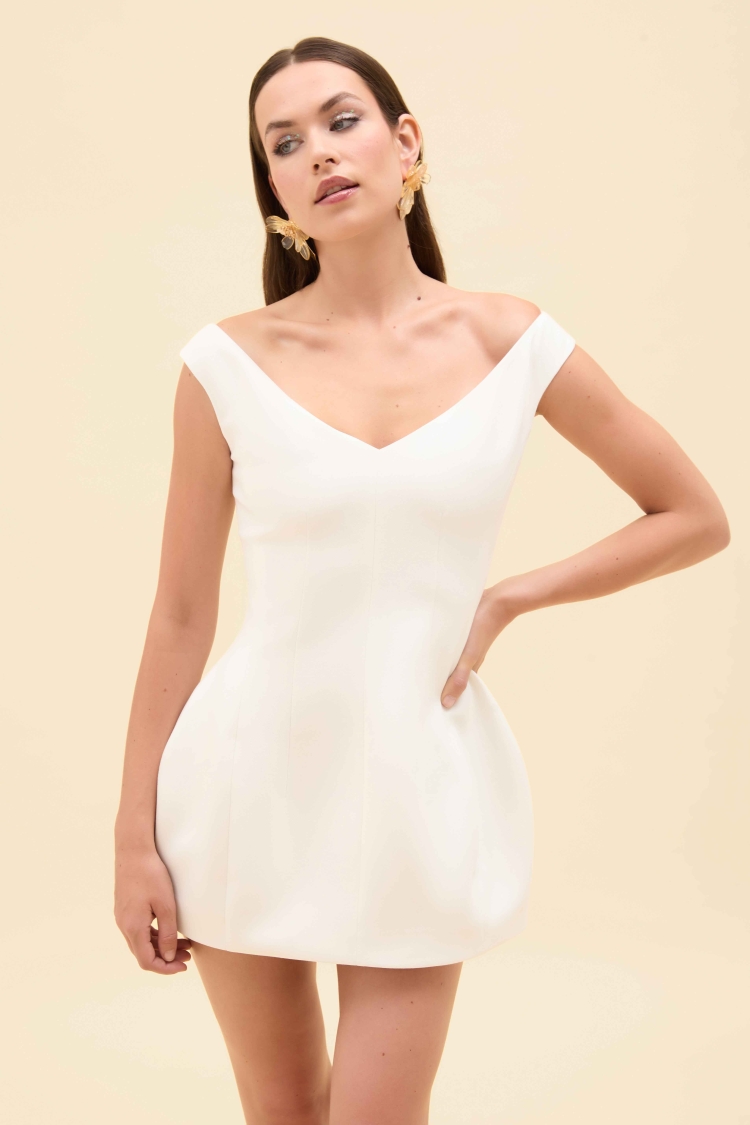 OFF-SHOULDER FITTED MINI DRESS - 9